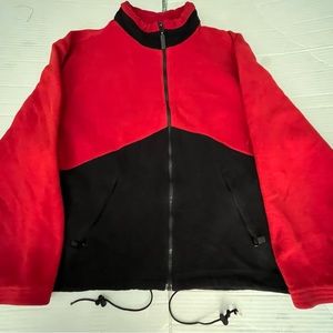 Vintage 90s Marlboro Unlimited Full Zip Fleece Jacket Black Red